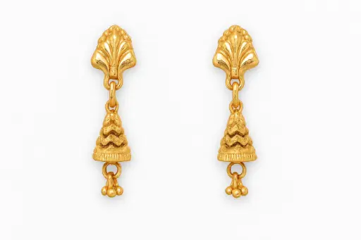 temple design gold plated earrings